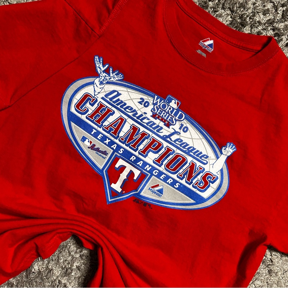 2010 Majestic Texas Rangers World Series Champions Shirt